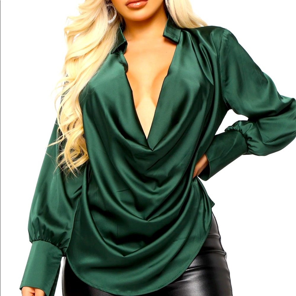 Long sleeve satin top. Excellent condition!